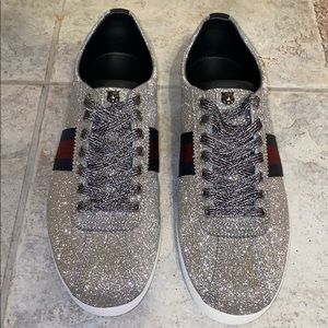 Gucci Men's Bambi Web Low-Top Sneakers w/ Stud